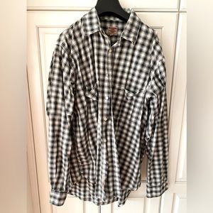 PEPE Mens 100% cotton shirt Long Sleeve Button Down Size XL Gray Plaid